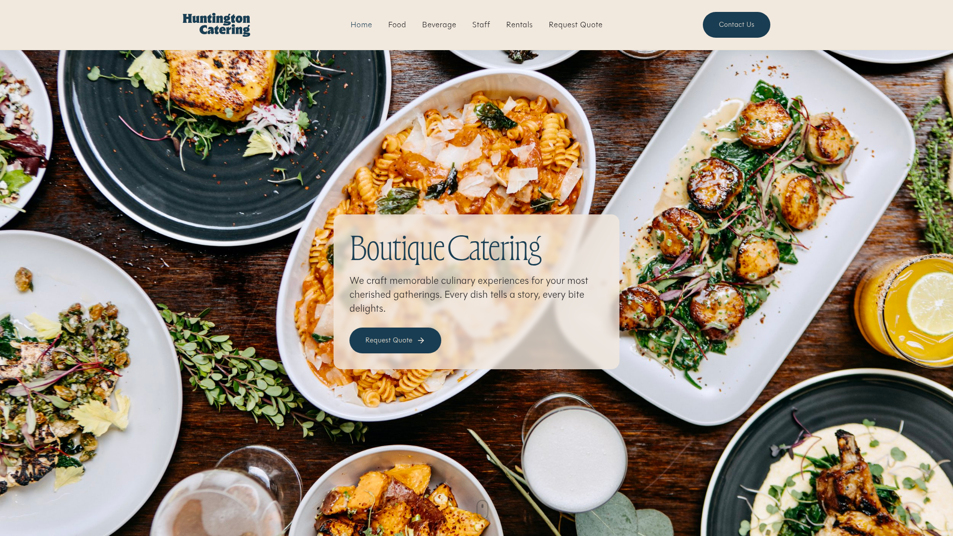 Huntington Catering website preview